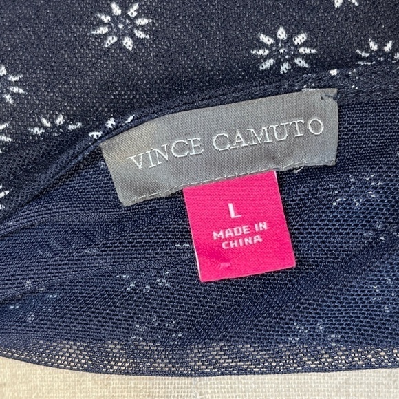 Vince Camuto Womens Floral Mesh Pullover Blouse. Blue White Size Large #1195 - Picture 8 of 8